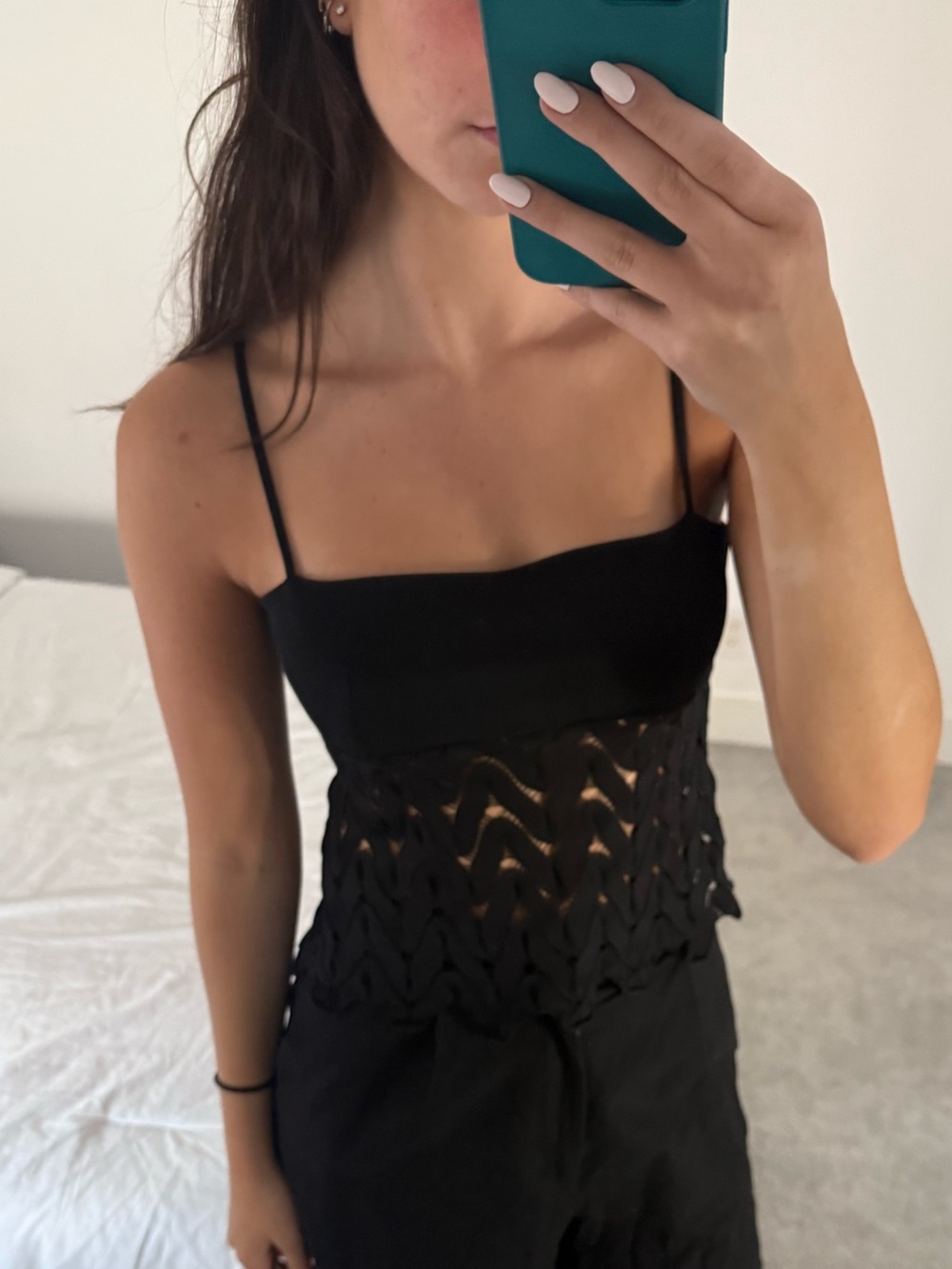 Venus vintage Women's black cutout tank top